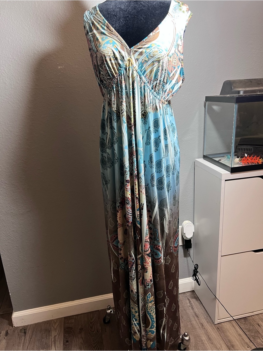 Unity World Wear Multi-Color Bohemian Print Top - Turquoise, Brown, Cream